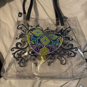 Brighton clear bag tote heart blue transparent